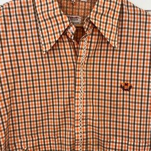 Vintage 1960's McGregor Orange and Brown Plaid Men's Shirt